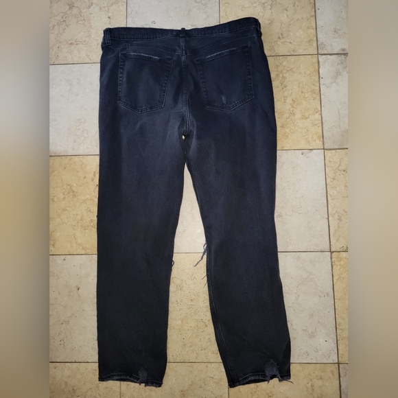 Abercrombie & Fitch 90s Straight Ultra High Rise jeans black distressed 34/18R - Picture 3 of 11